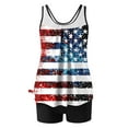 thumbnail image 5 of nerohusy Womens Patriotic 2 Piece Tankini for Women Swimsuits Tummy Control 4th of July Tankini Swimsuit American Flag Print Bathing Suit Sporty Boyshort Swimsuit Blue, 5 of 6