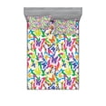 thumbnail image 1 of Ambesonne Colorful Fitted Sheet & Pillow Sham Set, Movement Lifestyle Art, Queen, Multicolor, 1 of 3