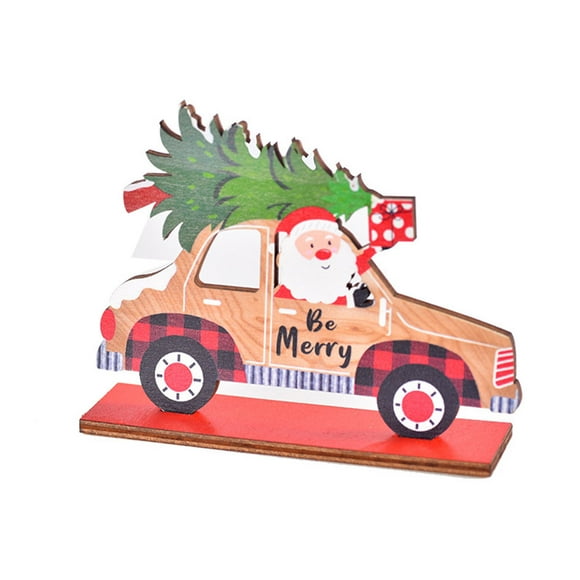 Naiovety Rebanadas de Navidad con soporte Navidad Papá Noel Decoración de de coche Impresión colorida Montaje Adornos Bar Hotel Fiesta Kits de decoración para fiestas Tipo 1 Naiovety HA069474-01