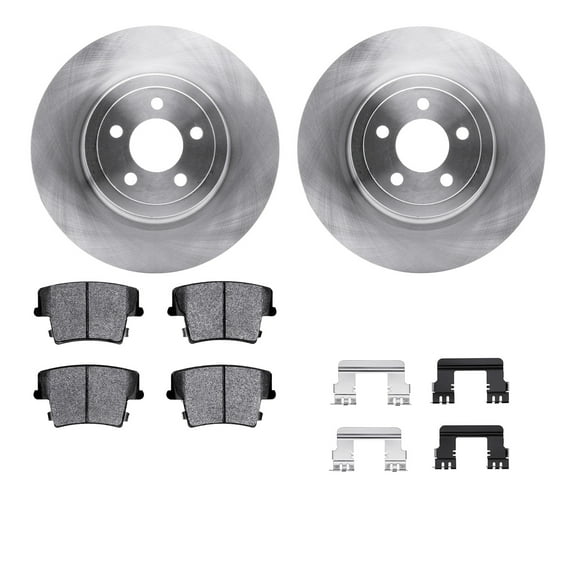 Dynamic Friction Company Rear Brake Rotors with Heavy Duty Brake Pads includes Hardware 6212-39137