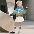 thumbnail image 3 of Xoenoiee West Highland White Terrier Flower Print Girls Loose Crewneck Sweatshirt Side Slit Long Sleeve Casual Pullover Drop Shoulder Sweatshirts for Teens Kids, 11-12 Years, 3 of 7