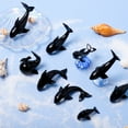 thumbnail image 5 of Figuritas de ballenas pequeñas sopladas a mano, estante de palillos de animales marinos de arte en vidrio, regalo, decoración de pecera para el hogar, 2 uds., 5 of 5