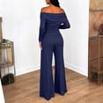 thumbnail image 6 of Aoiroe Lounge Sets for Women,Summer Fashion Lounge Matching Set Casual Outfits Tracksuit Casual Summer Travel Vacation Outfits Going Out Wide Leg Pants Set Dark blue XL, 6 of 8