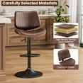 thumbnail image 4 of LainTene Set of 2 Swivel Bar Stools with Bentwood Back, Adjustable PU Leather Bar Chairs for Kitchen Island, Counter or Dining Room, Black, 4 of 7