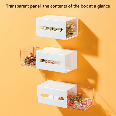 

Waroomhouse Storage Box Pull-out Design Punch-free Fall-resistance Dust-proof Moisture-proof Wall Mounted Large Capacity Drawer Organizer Home Supply