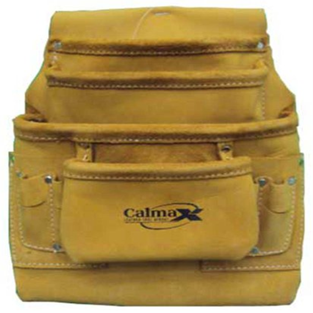 12.5" X 10" LEATHER CARPENTER NAIL & TOOL BAG WITH 10 POCKETS