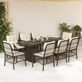 thumbnail image 1 of vidaXL 9 Piece Garden Dining Set with Cushions Brown Poly Rattan, 1 of 5