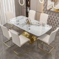thumbnail image 2 of Northern European Light Luxury Rock Board Table White Hotel Combination Creative Dining Mesa De Cozinha Minimalist Furniture My Lux Decor Round, 2 of 10