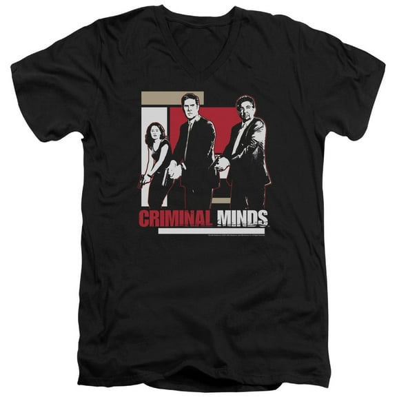 Criminal Minds - Guns Drawn - Slim Fit V Neck Shirt - X-Large