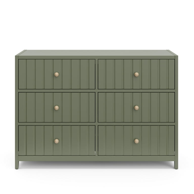 olive green dresser with gold hardware Alpine Furniture Avery Coconut Milk Dresser