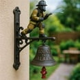 thumbnail image 3 of Vintage Commemorative Ornament Wall Mount Doorbell Decor, Firefighter Hydrant Welcome Doorbell, Loud Alarm Sound Entrance Bells for Patio, Porch, Home Décor, 3 of 8