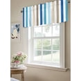 thumbnail image 6 of Valances for Windows Ombre Blue Beige Stripes Rod Pocket Cafe Window Treatments Valance Curtains for Kitchen Bathroom Laundry Basement Windows 54"x18", 6 of 9