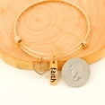 thumbnail image 6 of Uloveido 2.5 Inch Rose Gold Plated Twisted Bangle Bracelet with Heart Charms Mustard Seed Inspirational Faith Cable Bangles (Heart), 6 of 7