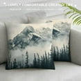 thumbnail image 3 of Autua Mountain Fog Trees Graphic Decorative Pillow Cover Home Couch Living Room Sofa Decor Seasonal Cushion Case 1PC 18x18in, 3 of 5