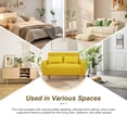thumbnail image 6 of Walsunny Small Modern Loveseat Sofa, Upholstered Fabric Love Seat with Linen Cushions, Compact and Stylish for Small Spaces, Living Room, Bedroom, Office，Yellow, 6 of 7