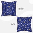 thumbnail image 3 of Haiem Golden Snowflakes Royal Blue Print Velvet Soft Solid Decorative Square Throw Pillow Covers Set with Elegant Piping Christmas Cushion Case for Sofa Bedroom Car-16"x16", 3 of 8