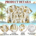 thumbnail image 5 of Netecom Wedding Engraved Hawaiian Shirt for Men, Tropical Style, Button Down Summer Beach Short Sleeve, S-5XL, 5 of 6