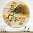 thumbnail image 2 of Designart 'The Top of Sokolica Peak With Curved Pine Tree' Traditional Circle Metal Wall Art 36x36 - Disc of 36, 2 of 5
