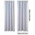 thumbnail image 2 of HCBY 2PCS Solid Modern Blackout Thermal Window Curtains, Machine Washable 100% Polyester with Rod Pocket for Bedroom, Living Room, Kitchen​(White,102"x53"), 2 of 6
