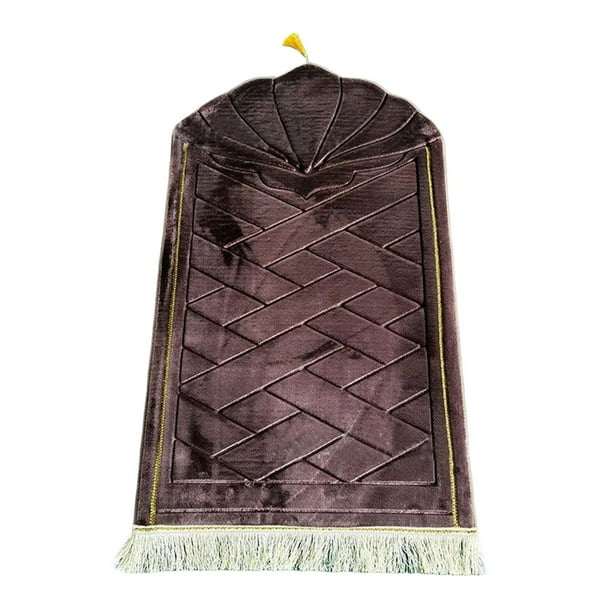 Alfombra de oración de viaje de 65 x 110 cm, suave, para el suelo y la zona del hogar. Café