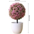thumbnail image 3 of Clearance Desk Plants, Tyeign Artificial Ball Shaped Tree Fake Fresh Green Grass Flower in White Plastic Pot for Home Office Tabletop Decor Centerpiece Table Plant Potted Plants Artificial Decor, 3 of 3
