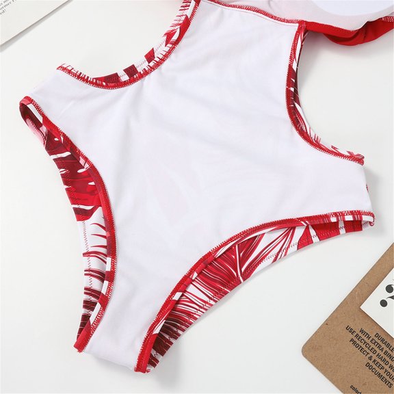 Vedolay Swimsuit Women Womens Tie Waist Floral Print One Piece Swimsuit Halter Swimwear, S