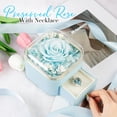 thumbnail image 3 of Collar de rosa azul claro real preservada con alas de ángel, 3 of 8