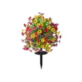 thumbnail image 2 of Weloille Insert de Sol Violet Artificiel Fleur 1 Pce, Fausse Fleur à Base Ronde Améliorée Anti-Évier, Plante Décorative d'Extérieur Résistante aux UV, Convient à la Décoration de Jardin Cour Allée Patio, 2 of 6