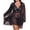 Black, variant on Plus Size Lingerie Set for Women Sexy 3 Piece Lace Kimono Robes with Babydoll Chemise Dress and Thong Mesh Sleepwear