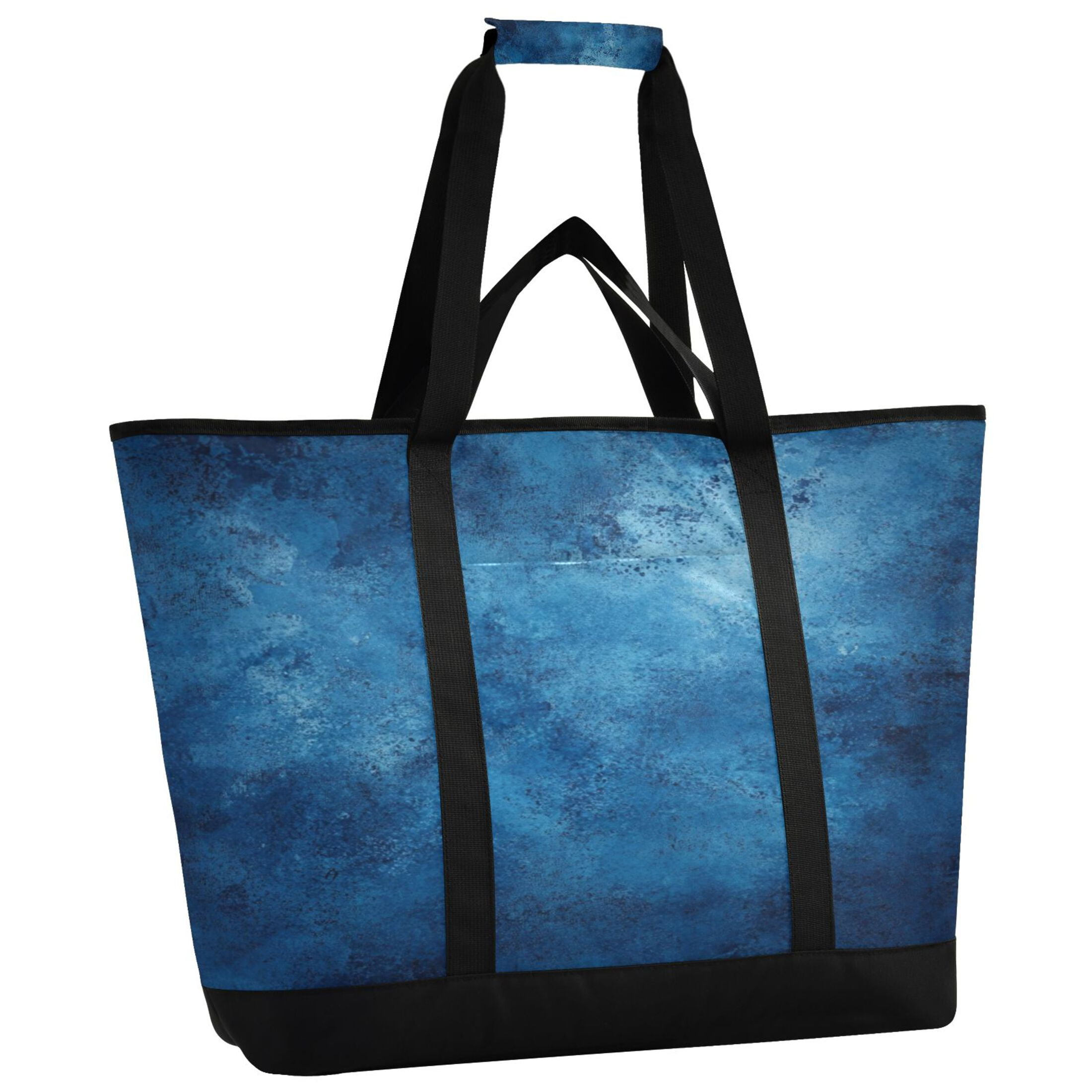 Large Hand-held Ice Pack Picnic Bag Insulation and Refrigeration Suitable for Shopping Picnics and Camping Blue Pattern