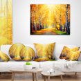 thumbnail image 4 of Designart Yellow Autumn Trees in Sunray - Landscape Printed Throw Pillow - 12x20, 4 of 5