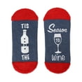 thumbnail image 4 of MeMoi Women's Tis The Season To Wine Low-Cut Non-Skid Socks - Womens - Female, 9-11, Dark Denim Heather, 4 of 6