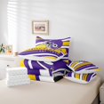 thumbnail image 5 of YST Sports 7 Pcs Comforter Set for Boys Full,Football Rugby Bedding Set for Football Lovers Bedroom Decor,Purple and Yellow Striped Bed in a Bag,Rugby Ball Game Sheet Set Reversible, 5 of 5