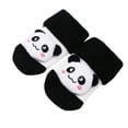 thumbnail image 3 of Povozer Baby Booties Girl Boy Cozy Sock Shoes Toddler Warm Knit Booties(Black,One Size), 3 of 4