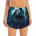 thumbnail image 2 of Pofeuu Undersea Shark Print Women's Athletic Shorts Running Workout Shorts Tummy Control Quick Dry Gym Shorts with Pockets Double layer sports shorts-X-Large, 2 of 7