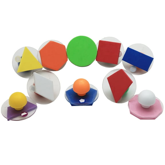 READY 2 LEARN Giant Stampers - Geometric Shapes - Filled In - Set of 10