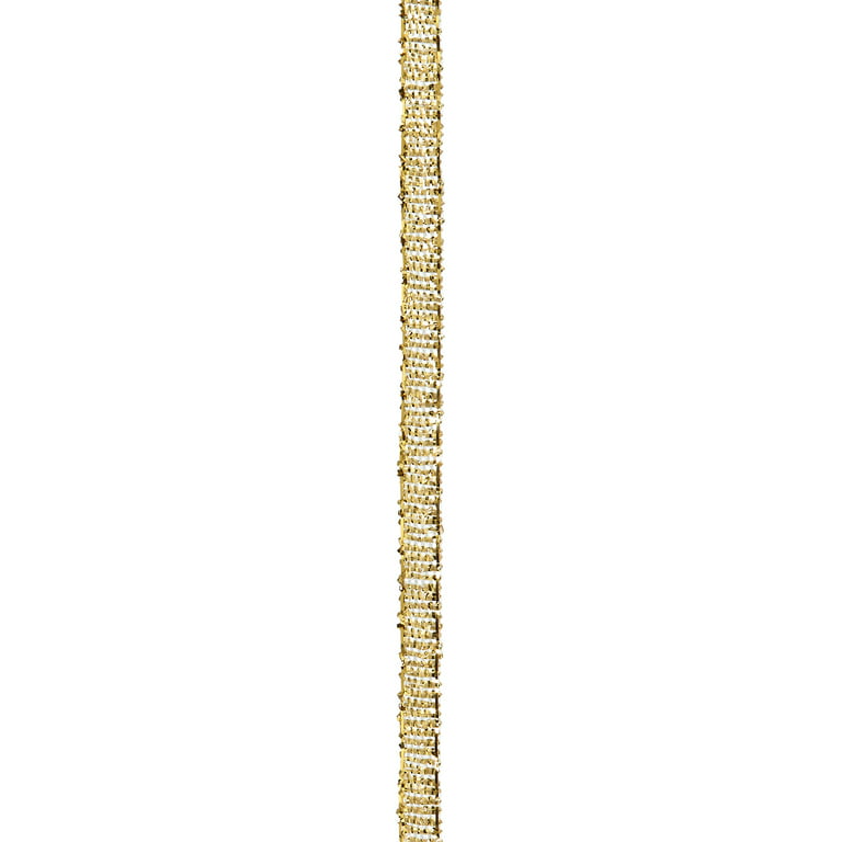 Offray Ribbon, Gold 1/8 inch Galena Metallic Ribbon, 5 yards 