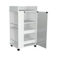thumbnail image 2 of Royard Oaktree Wine Bar Cabinet with Glass-Door Cabinet and bottle Holder Modern Bar Cart on Wheels with Side Shelves and Top Tray, Wood Kitchen Storage Cart for Home Kitchen Dining, White, 2 of 5
