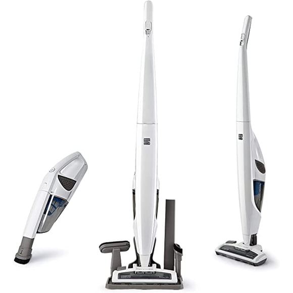 Kenmore DS1030 Cordless Stick Vacuum Lightweight Cleaner 2-Speed Power Suction LED Headlight 2-in-1 Handheld for Hardwood Floor, Carpet & Pet Hair, White