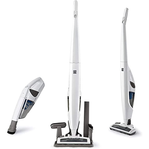 Kenmore DS1030 Aspirateur-Balai Sans Fil Léger Aspirateur à 2 Vitesses Puissance d'Aspiration Phare DEL 2-en-1 à Main pour Plancher de Bois Franc, Tapis et Poils d'Animaux, Blanc