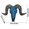 thumbnail image 3 of Adornos colgantes de pared con forma de calavera de oveja azul, fondo punk, decoración de pared, colgante de pared tridimensional, 3 of 7