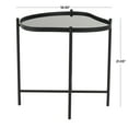thumbnail image 3 of DecMode 19" x 21" Black Metal Abstract Wavy Accent Table with X-Shaped Base, 1-Piece, 3 of 10