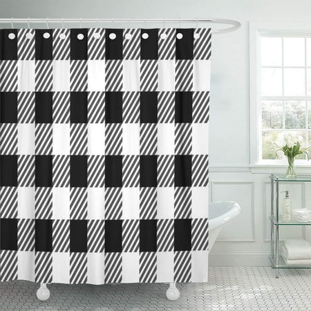 Ksadk Abstract Black And White Gingham Checkered Diagonal Flannel