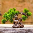 thumbnail image 4 of Lipstore Buddha Statue Green Plant Creative Realistic Pinaster Tree for Bedroom Desk Home A, 4 of 8