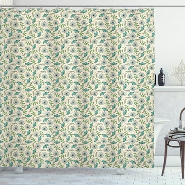 Ambesonne Dandelion Shower Curtain, Botanical Leafy Doodle, 69"Wx84"L, Champagne and Multicolor