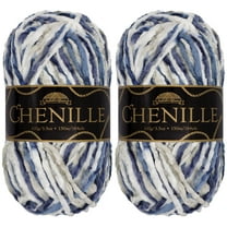 JubileeYarn Chenille Yarn - Worsted Polyester - 100g/Skein - Sierra de la Plata - 2 Skeins