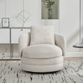 thumbnail image 2 of S-HOME 30 Inch Swivel Barrel Accent Chair with Pillow in Soft Gray Chenille for Reading Room and Lounge Use, 2 of 9