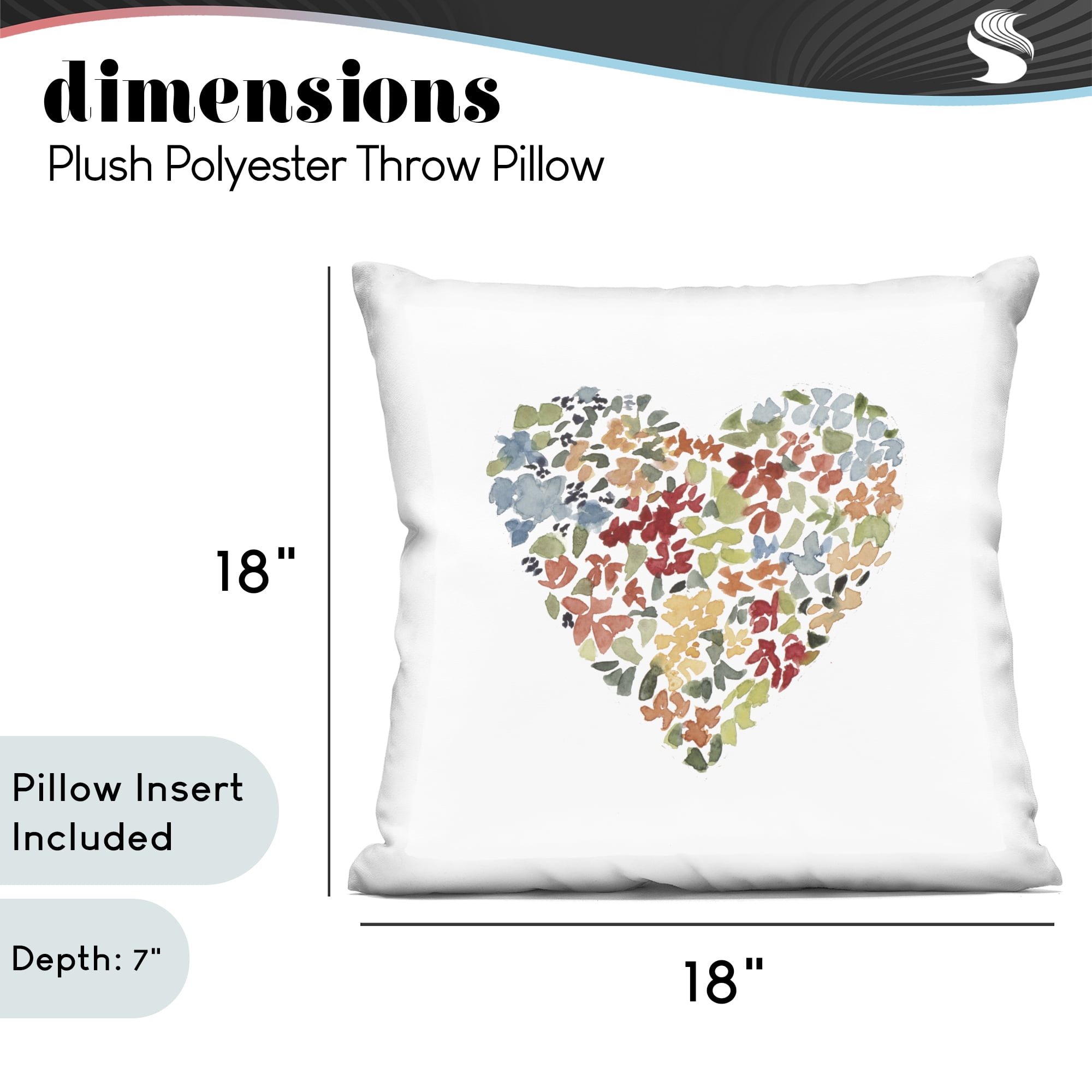 Stupell Industries Blooming Heart Petals Decorative Printed Throw Pillow, design by Lanie Loreth