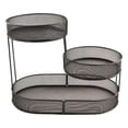 thumbnail image 2 of Cesta de frutas de Metal, soporte para servir, soporte de 3 niveles, soporte para centro de mesa de mostrador, cesta de almacenamiento de alambre de negro, 2 of 8