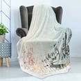 thumbnail image 4 of Amsterdam Soft Flannel Fleece Blanket, Vintage Style Watercolor Artwork of a Street with Antique Buildings and Flowers, Cozy Plush for Indoor and Outdoor Use, 70" x 90", Multicolor, by Ambesonne, 4 of 5